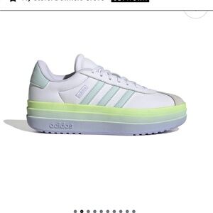 Adidas Kid’s /women’sVL Court Bold Lifestyle White and Green Sneakers